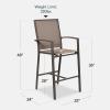 imageBest Choice Products Outdoor Bar Stools Set of 2 Bar Height Patio Furniture All Weather Mesh Design wArmrest  BlackNavyBrownBrown