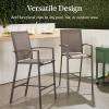 imageBest Choice Products Outdoor Bar Stools Set of 2 Bar Height Patio Furniture All Weather Mesh Design wArmrest  BlackNavyBrownBrown