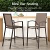 imageBest Choice Products Outdoor Bar Stools Set of 2 Bar Height Patio Furniture All Weather Mesh Design wArmrest  BlackNavyBrownBrown