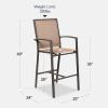 imageBest Choice Products Outdoor Bar Stools Set of 2 Bar Height Patio Furniture All Weather Mesh Design wArmrest  BlackNavyBrownLight Brown
