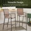 imageBest Choice Products Outdoor Bar Stools Set of 2 Bar Height Patio Furniture All Weather Mesh Design wArmrest  BlackNavyBrownLight Brown