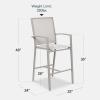 imageBest Choice Products Outdoor Bar Stools Set of 2 Bar Height Patio Furniture All Weather Mesh Design wArmrest  BlackNavyGrayGray