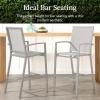 imageBest Choice Products Outdoor Bar Stools Set of 2 Bar Height Patio Furniture All Weather Mesh Design wArmrest  BlackNavyGrayGray