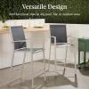 imageBest Choice Products Outdoor Bar Stools Set of 2 Bar Height Patio Furniture All Weather Mesh Design wArmrest  BlackNavyTaupeCharcoal