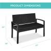 imageBest Choice Products Outdoor Bench 2Person Wicker Garden Patio Benches Seating Furniture for Backyard Porch wSeat Cushion 700lb Capacity  BrownRedBlackBlack