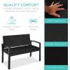 imageBest Choice Products Outdoor Bench 2Person Wicker Garden Patio Benches Seating Furniture for Backyard Porch wSeat Cushion 700lb Capacity  BrownRedBlackBlack