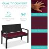 imageBest Choice Products Outdoor Bench 2Person Wicker Garden Patio Benches Seating Furniture for Backyard Porch wSeat Cushion 700lb Capacity  BrownRedBurgundyBlack