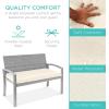 imageBest Choice Products Outdoor Bench 2Person Wicker Garden Patio Benches Seating Furniture for Backyard Porch wSeat Cushion 700lb Capacity  BrownRedCreamGray