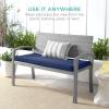 imageBest Choice Products Outdoor Bench 2Person Wicker Garden Patio Benches Seating Furniture for Backyard Porch wSeat Cushion 700lb Capacity  BrownRedGrayNavy