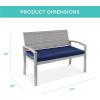 imageBest Choice Products Outdoor Bench 2Person Wicker Garden Patio Benches Seating Furniture for Backyard Porch wSeat Cushion 700lb Capacity  BrownRedGrayNavy