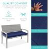 imageBest Choice Products Outdoor Bench 2Person Wicker Garden Patio Benches Seating Furniture for Backyard Porch wSeat Cushion 700lb Capacity  BrownRedGrayNavy