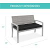 imageBest Choice Products Outdoor Bench 2Person Wicker Garden Patio Benches Seating Furniture for Backyard Porch wSeat Cushion 700lb Capacity  BrownRedGrayBlack
