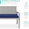 imageBest Choice Products Outdoor Bench 2Person Wicker Garden Patio Benches Seating Furniture for Backyard Porch wSeat Cushion 700lb Capacity  BrownRedGrayNavy