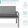 imageBest Choice Products Outdoor Bench 2Person Wicker Garden Patio Benches Seating Furniture for Backyard Porch wSeat Cushion 700lb Capacity  BrownRedGrayGray