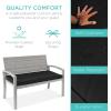 imageBest Choice Products Outdoor Bench 2Person Wicker Garden Patio Benches Seating Furniture for Backyard Porch wSeat Cushion 700lb Capacity  BrownRedGrayBlack