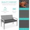 imageBest Choice Products Outdoor Bench 2Person Wicker Garden Patio Benches Seating Furniture for Backyard Porch wSeat Cushion 700lb Capacity  BrownRedGrayGray