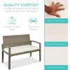 imageBest Choice Products Outdoor Bench 2Person Wicker Garden Patio Benches Seating Furniture for Backyard Porch wSeat Cushion 700lb Capacity  BrownRedSandTaupe