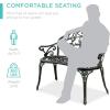 imageBest Choice Products Outdoor Bench Steel Garden Patio Porch Loveseat Furniture for Lawn Park Deck Seating wFloral Rose Accent Antique Finish  WhiteGreenBlack
