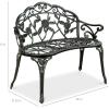 imageBest Choice Products Outdoor Bench Steel Garden Patio Porch Loveseat Furniture for Lawn Park Deck Seating wFloral Rose Accent Antique Finish  WhiteGreenBlack