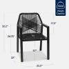 imageBest Choice Products Outdoor Dining Arm Chair Set of 2 Aluminum Frame with Armrest AllWeather Woven Rope Chair Design  CharcoalGraphiteBlackObsidian
