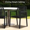 imageBest Choice Products Outdoor Dining Arm Chair Set of 2 Aluminum Frame with Armrest AllWeather Woven Rope Chair Design  CharcoalGraphiteBlackObsidian