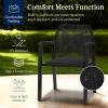 imageBest Choice Products Outdoor Dining Arm Chair Set of 2 Aluminum Frame with Armrest AllWeather Woven Rope Chair Design  CharcoalGraphiteBlackObsidian