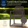 imageBest Choice Products Outdoor Dining Arm Chair Set of 2 Aluminum Frame with Armrest AllWeather Woven Rope Chair Design  CharcoalGraphiteBrownMocha