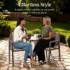 imageBest Choice Products Outdoor Dining Arm Chair Set of 2 Aluminum Frame with Armrest AllWeather Woven Rope Chair Design  CharcoalGraphiteBrownMocha