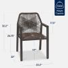 imageBest Choice Products Outdoor Dining Arm Chair Set of 2 Aluminum Frame with Armrest AllWeather Woven Rope Chair Design  CharcoalGraphiteBrownMocha