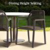 imageBest Choice Products Outdoor Dining Arm Chair Set of 2 Aluminum Frame with Armrest AllWeather Woven Rope Chair Design  CharcoalGraphiteBrownMocha
