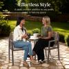 imageBest Choice Products Outdoor Dining Arm Chair Set of 2 Aluminum Frame with Armrest AllWeather Woven Rope Chair Design  CharcoalGraphiteTaupeSandstorm
