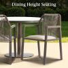 imageBest Choice Products Outdoor Dining Arm Chair Set of 2 Aluminum Frame with Armrest AllWeather Woven Rope Chair Design  CharcoalGraphiteTaupeSandstorm