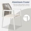 imageBest Choice Products Outdoor Dining Arm Chair Set of 2 Aluminum Frame with Armrest AllWeather Woven Rope Chair Design  CharcoalGraphiteWhiteAlpine