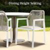 imageBest Choice Products Outdoor Dining Arm Chair Set of 2 Aluminum Frame with Armrest AllWeather Woven Rope Chair Design  CharcoalGraphiteWhiteAlpine