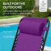 imageBest Choice Products Outdoor Folding Rocking Chair Zero Gravity Lounge Chair Patio Rocker wHeadrest Pillow  Cobalt BlueAmethyst Purple