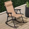 imageBest Choice Products Outdoor Folding Rocking Chair Zero Gravity Lounge Chair Patio Rocker wHeadrest Pillow  Cobalt BlueBeige