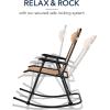 imageBest Choice Products Outdoor Folding Rocking Chair Zero Gravity Lounge Chair Patio Rocker wHeadrest Pillow  Cobalt BlueBeige