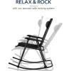 imageBest Choice Products Outdoor Folding Rocking Chair Zero Gravity Lounge Chair Patio Rocker wHeadrest Pillow  Cobalt BlueBlack