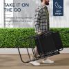 imageBest Choice Products Outdoor Folding Rocking Chair Zero Gravity Lounge Chair Patio Rocker wHeadrest Pillow  Cobalt BlueBlack