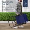 imageBest Choice Products Outdoor Folding Rocking Chair Zero Gravity Lounge Chair Patio Rocker wHeadrest Pillow  Cobalt BlueBlue