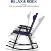 imageBest Choice Products Outdoor Folding Rocking Chair Zero Gravity Lounge Chair Patio Rocker wHeadrest Pillow  Cobalt BlueBlue