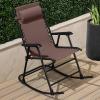 imageBest Choice Products Outdoor Folding Rocking Chair Zero Gravity Lounge Chair Patio Rocker wHeadrest Pillow  Cobalt BlueBrown