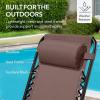 imageBest Choice Products Outdoor Folding Rocking Chair Zero Gravity Lounge Chair Patio Rocker wHeadrest Pillow  Cobalt BlueBrown