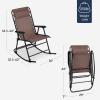 imageBest Choice Products Outdoor Folding Rocking Chair Zero Gravity Lounge Chair Patio Rocker wHeadrest Pillow  Cobalt BlueBrown