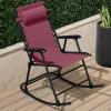 imageBest Choice Products Outdoor Folding Rocking Chair Zero Gravity Lounge Chair Patio Rocker wHeadrest Pillow  Cobalt BlueBurgundy