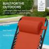 imageBest Choice Products Outdoor Folding Rocking Chair Zero Gravity Lounge Chair Patio Rocker wHeadrest Pillow  Cobalt BlueBurnt Orange