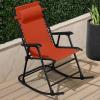 imageBest Choice Products Outdoor Folding Rocking Chair Zero Gravity Lounge Chair Patio Rocker wHeadrest Pillow  Cobalt BlueBurnt Orange