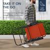 imageBest Choice Products Outdoor Folding Rocking Chair Zero Gravity Lounge Chair Patio Rocker wHeadrest Pillow  Cobalt BlueBurnt Orange
