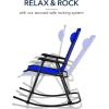 imageBest Choice Products Outdoor Folding Rocking Chair Zero Gravity Lounge Chair Patio Rocker wHeadrest Pillow  Cobalt BlueCobalt Blue