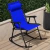 imageBest Choice Products Outdoor Folding Rocking Chair Zero Gravity Lounge Chair Patio Rocker wHeadrest Pillow  Cobalt BlueCobalt Blue